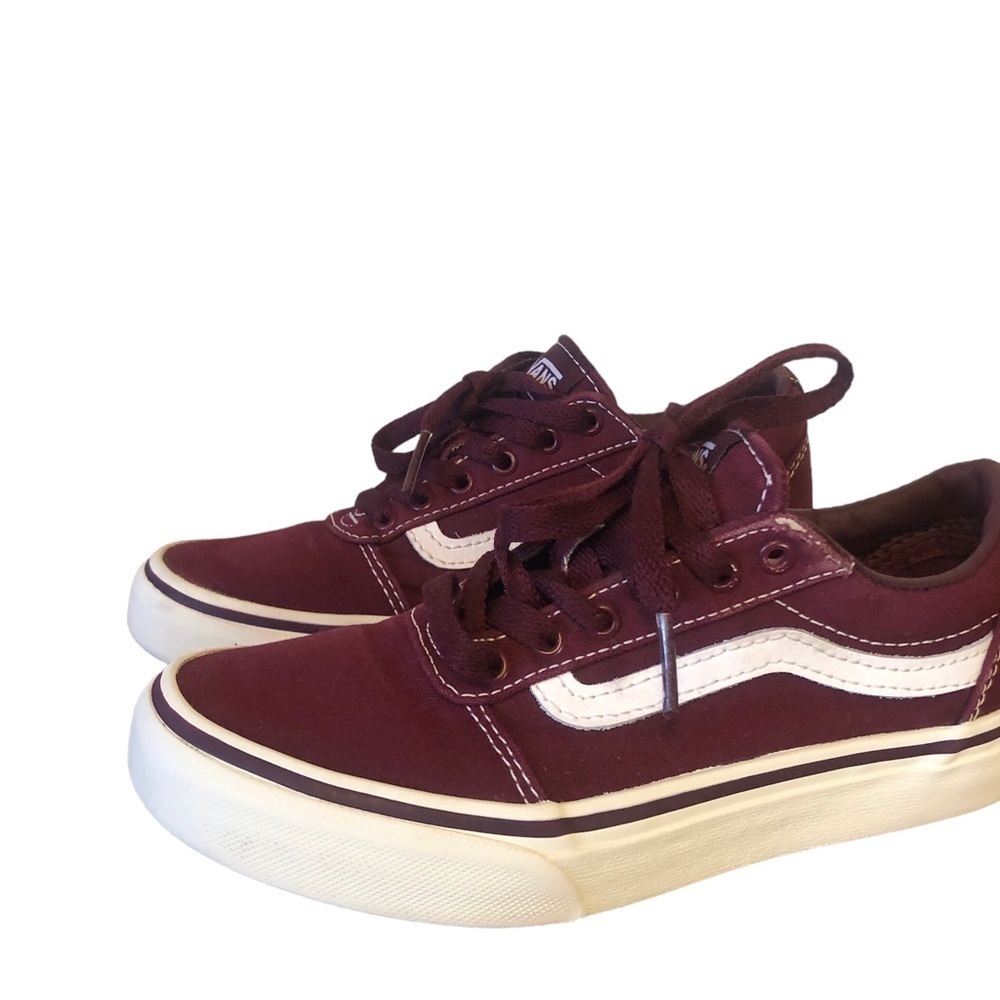 Vans Sneakers Unisex Size 1 Burgundy  Lace Up Beautiful Gently Used Condition - Picture 2 of 7